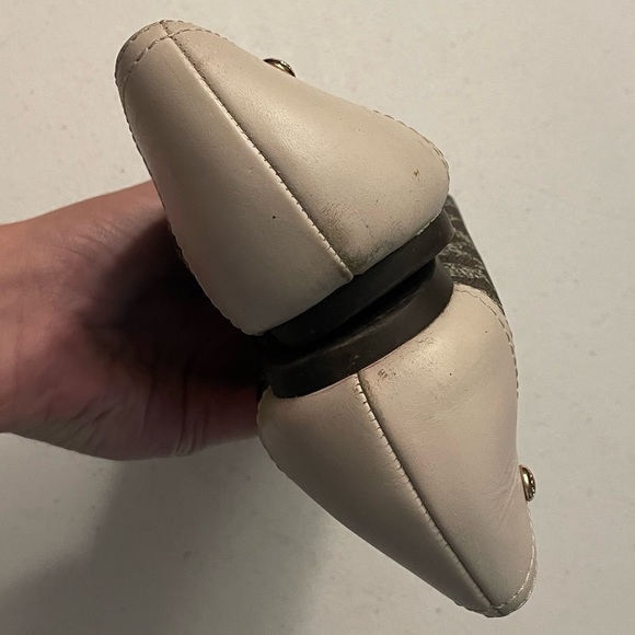 Coach Chelsea Signature Flats Black-Brown/Chalk Size 9 Leather Red - Picture 8 of 10